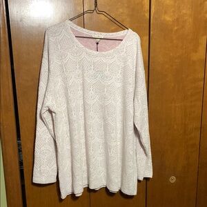 JANE & DELANCEY - Casual Woman's Top - Cream & Pink (3X)